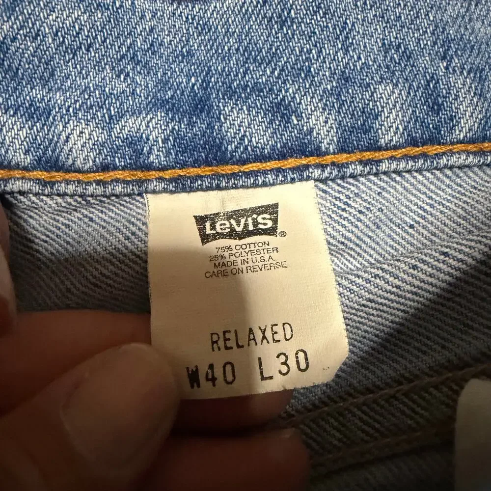 Vintage Levi’s 540 Jeans Men’s 40 x30 Blue Relaxed Denim Brown Tab 90s